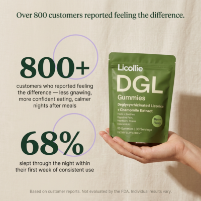 Licollie DGL gummies with chamomile extract