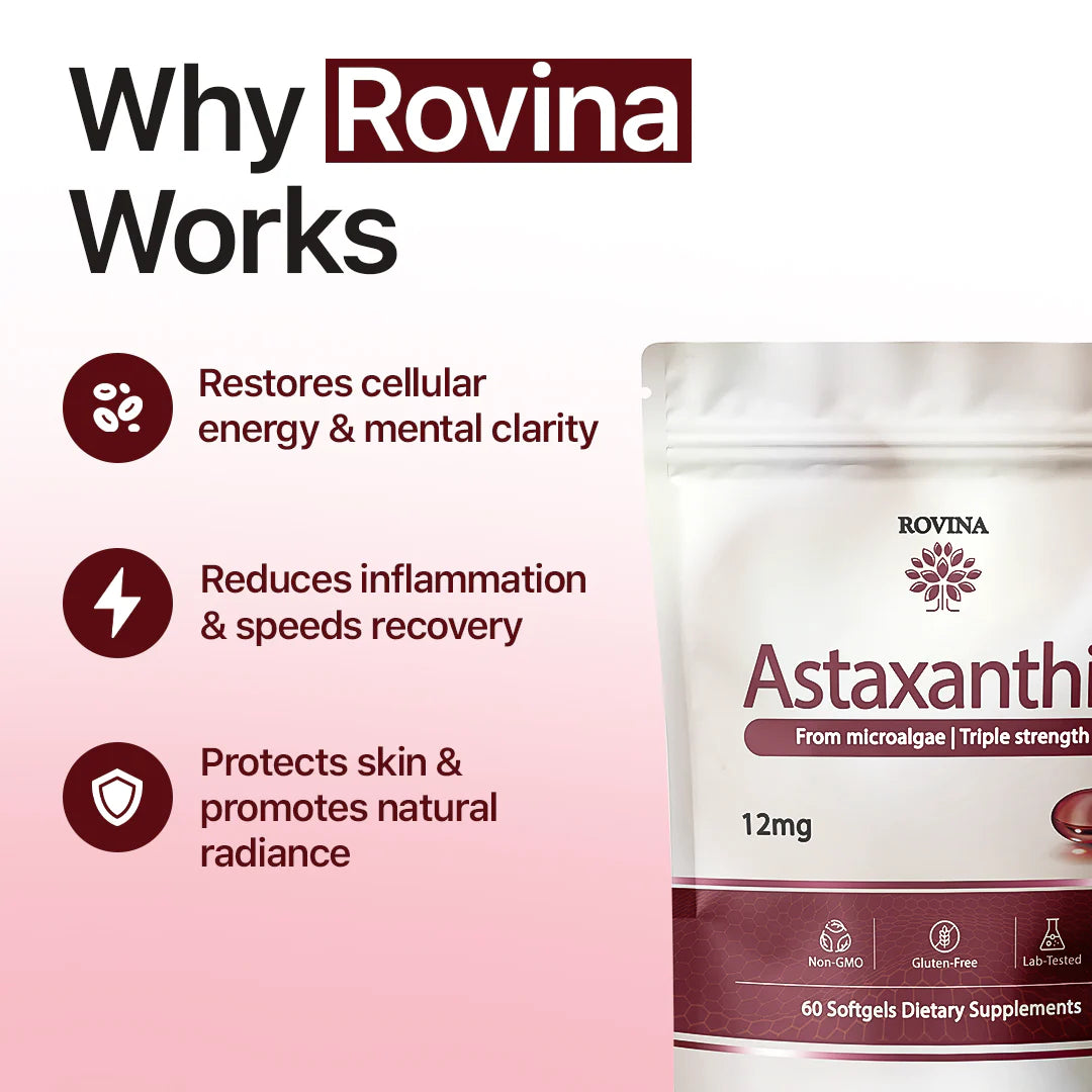 Rovina triple-strength astaxanthin softgels