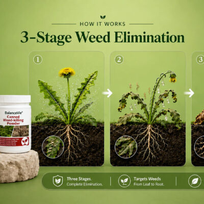 BalanceVie® weed control powder in resealable canister