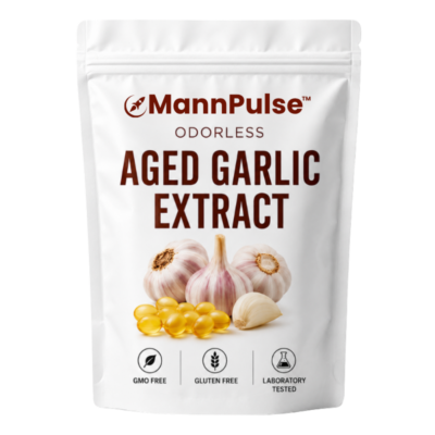 MannPulse odorless aged garlic softgel supplement